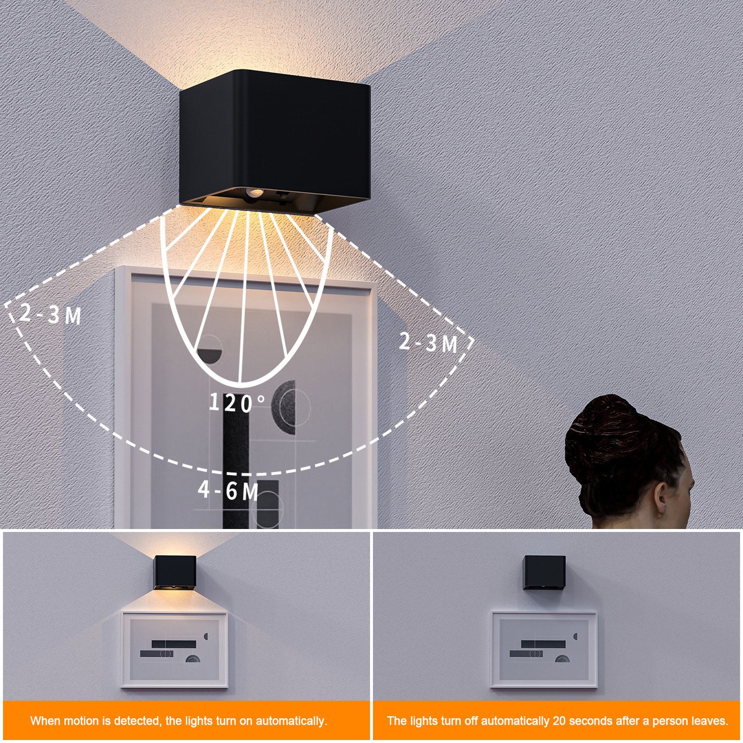 S093-Wireless Magnetic Motion Sensor Wall Light | Rechargeable LED Night Light for Hallway & Bedroom - Image 5