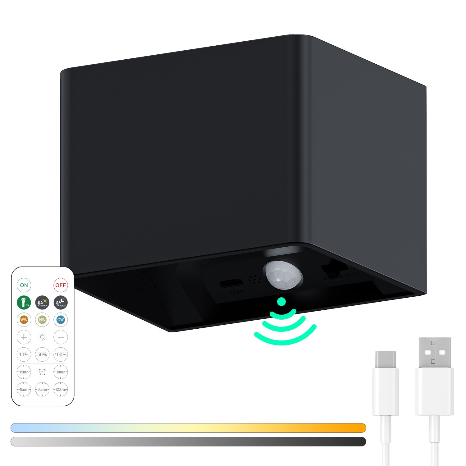 S093-Wireless Magnetic Motion Sensor Wall Light | Rechargeable LED Night Light for Hallway & Bedroom - Image 6