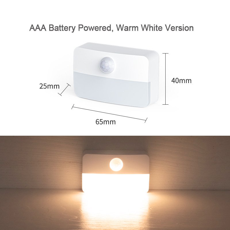 S046-Wireless Motion Sensor Night Light | USB Rechargeable / AA Battery Powered LED Cabinet Lamp - Image 2