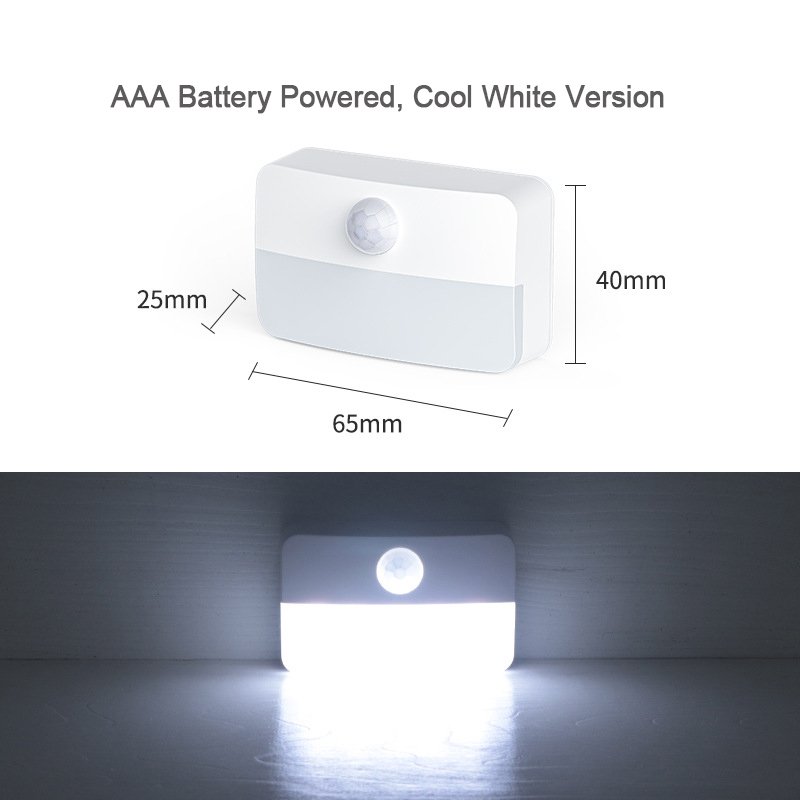 S046-Wireless Motion Sensor Night Light | USB Rechargeable / AA Battery Powered LED Cabinet Lamp - Image 3