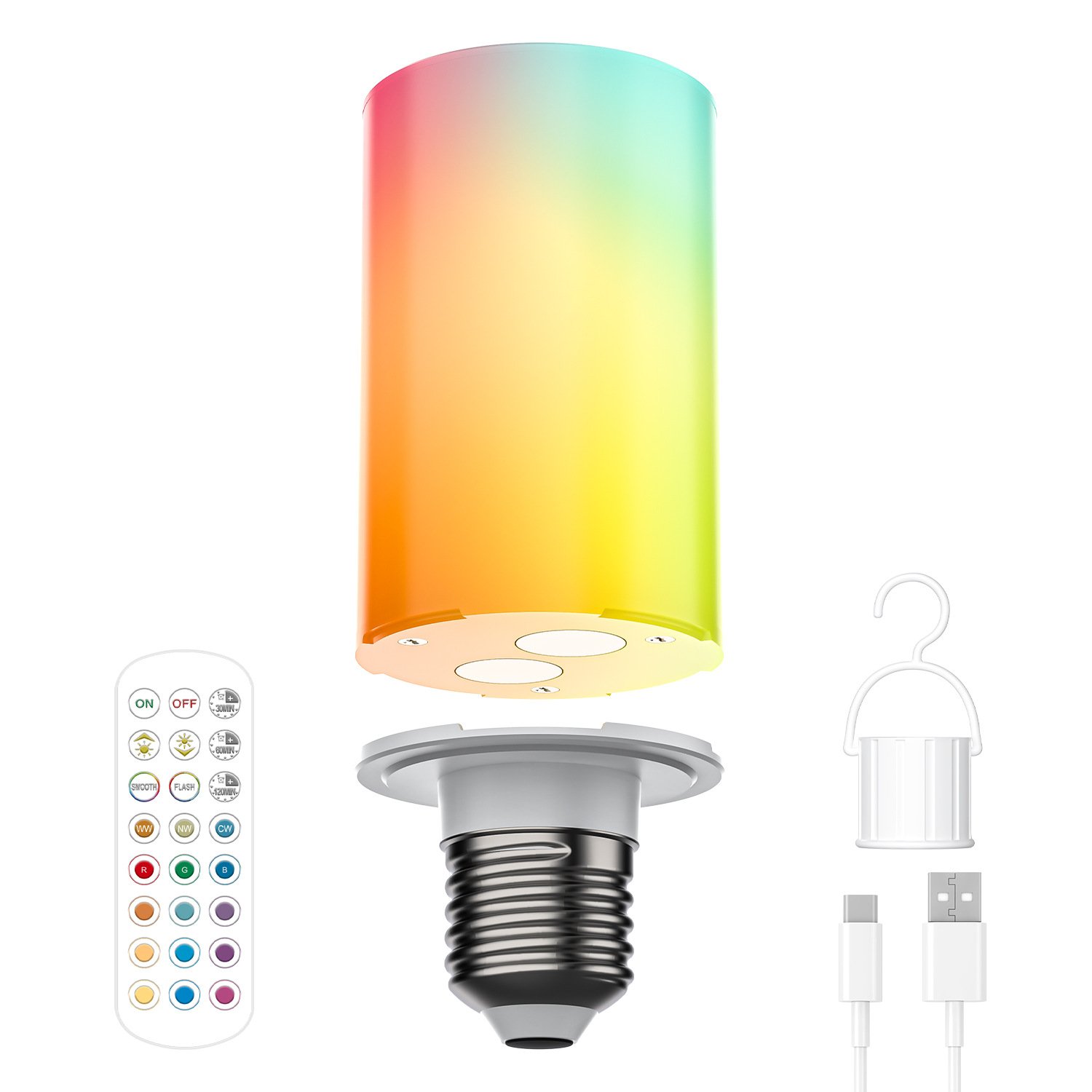 S110-Magnetic USB-C Rechargeable CW/RGBCW Corn Light, 360° All-Surface Ambient Lighting, Suitable for Wall Lamps and Table Lamps - Image 4