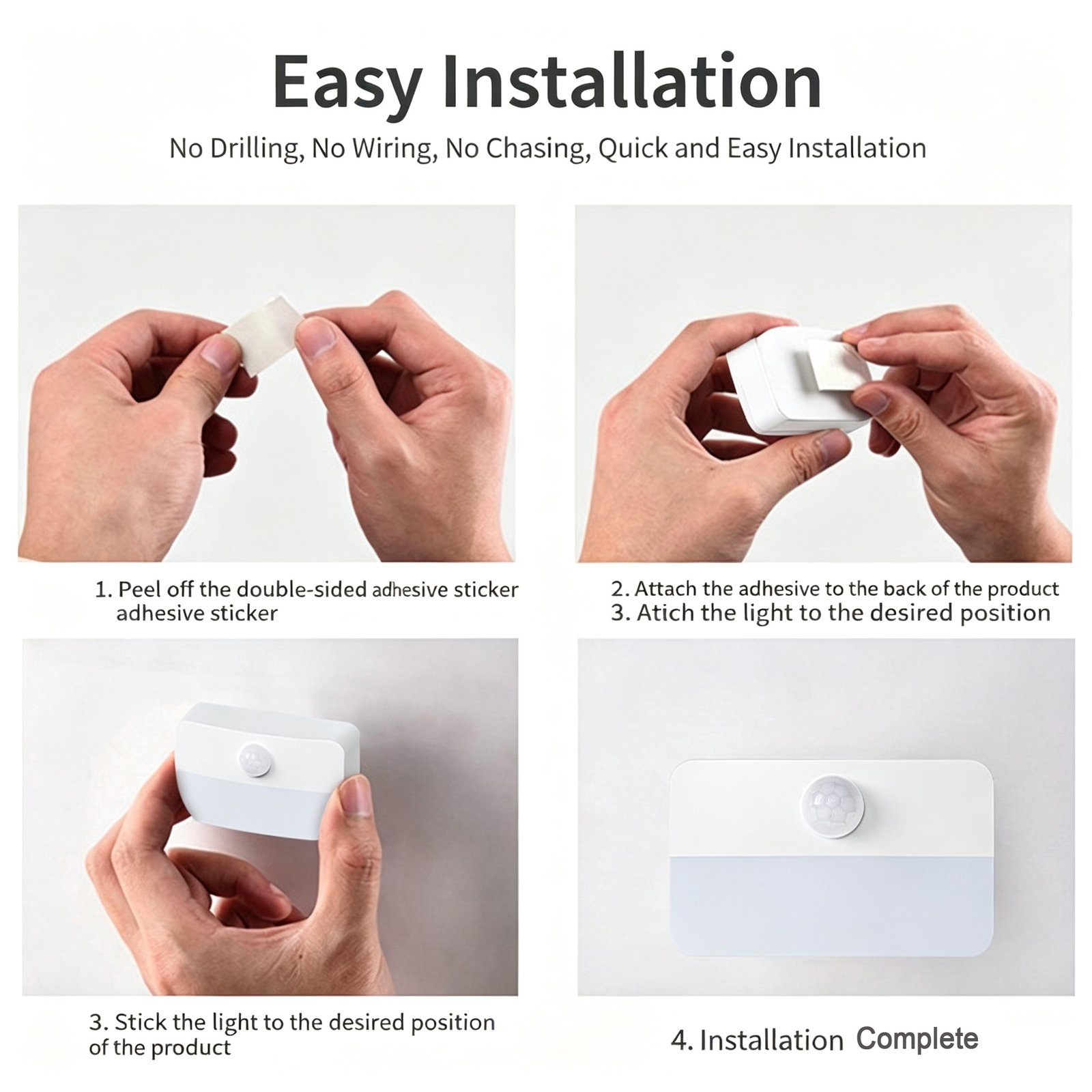 S046-Wireless Motion Sensor Night Light | USB Rechargeable / AA Battery Powered LED Cabinet Lamp - Image 12