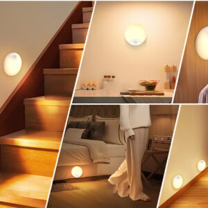 S055-Smooth Round LED Motion Sensor Night Light | Wireless Magnetic Rechargeable Cabinet Lamp
