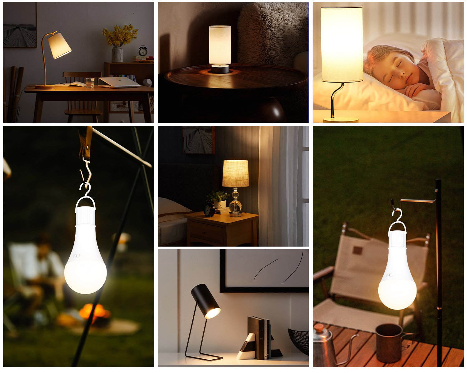 S107-Rechargeable CW/RGBCW LED Bulb | Remote Timer Dimmable Battery Powered Light Bulb for Home & Camping