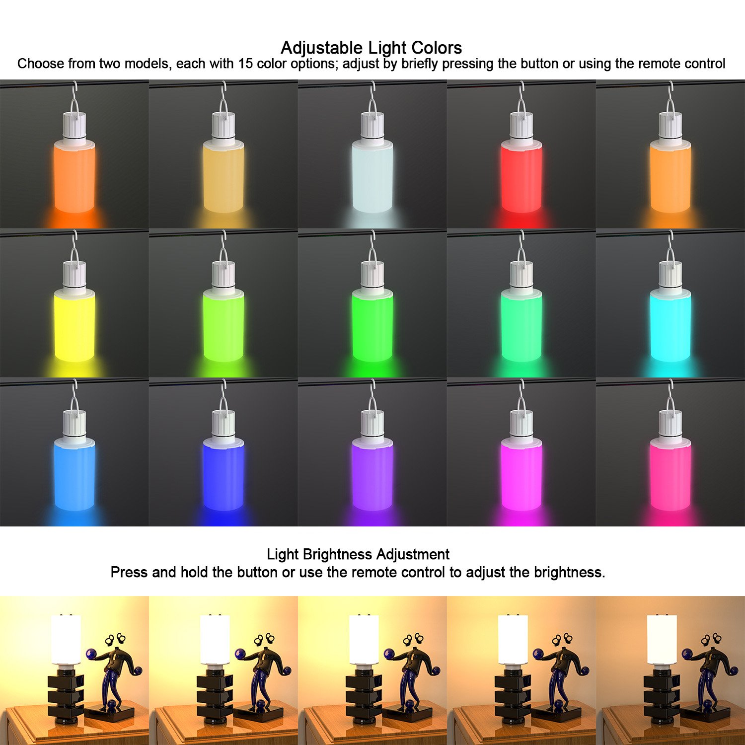 S110-Magnetic USB-C Rechargeable CW/RGBCW Corn Light, 360° All-Surface Ambient Lighting, Suitable for Wall Lamps and Table Lamps - Image 3